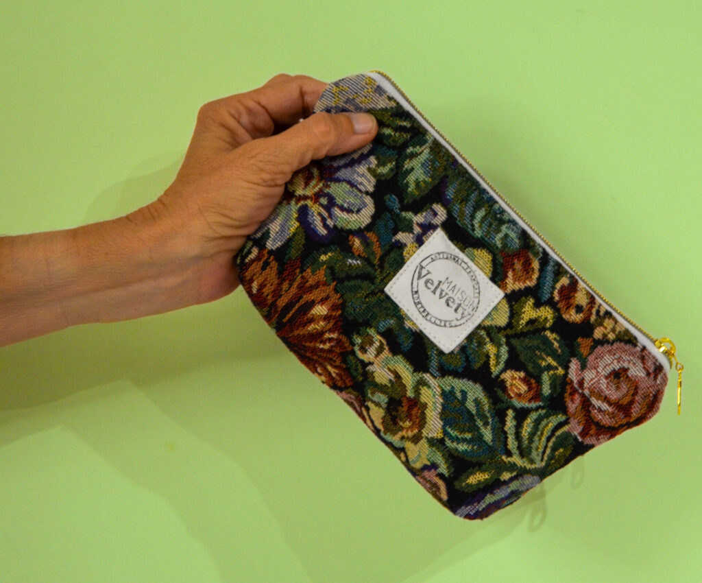 Pochette 24x14cm - FAIT MAIN en FRANCE - tissu jacquard