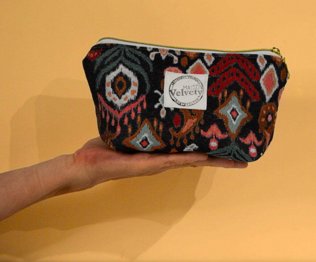 Pochette 24x14cm - FAIT MAIN en FRANCE - tissu jacquard