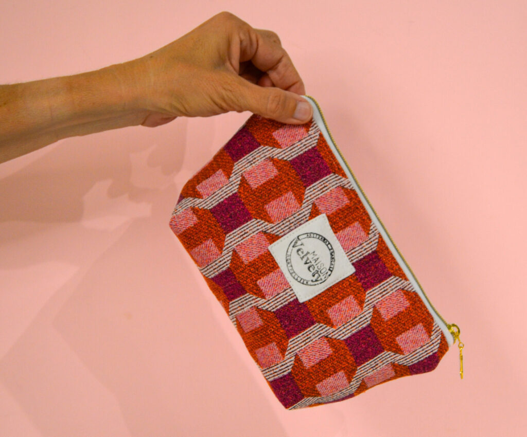 Pochette 24x14cm - FAIT MAIN en FRANCE - tissu jacquard
