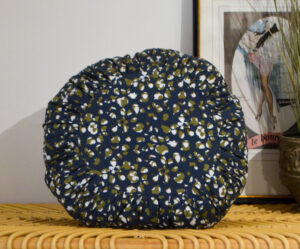 Coussin rond 40cm - FAIT MAIN en FRANCE - viscose à motif plissé