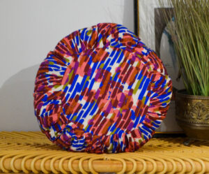 Coussin rond 40cm - FAIT MAIN en FRANCE - viscose à motif plissé